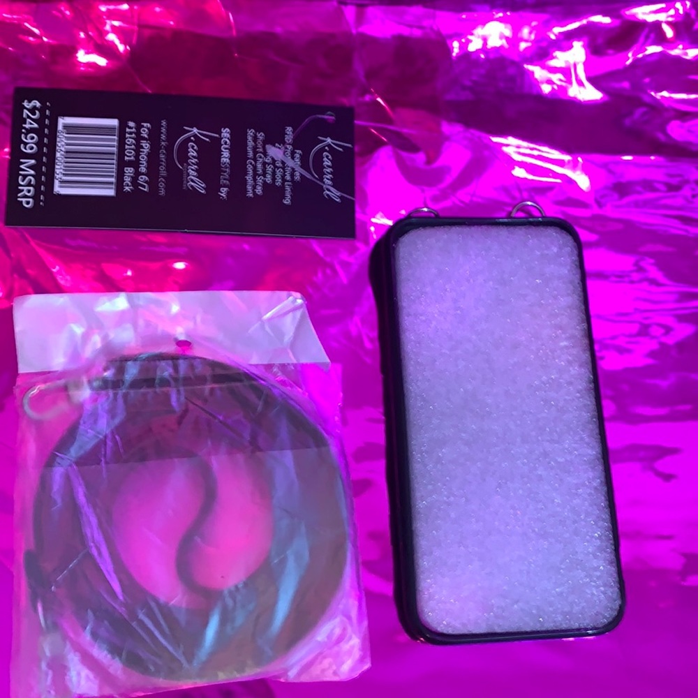 K. Carroll Black Cell Case iPhone 6/6S/7 w/Crossbody Strap